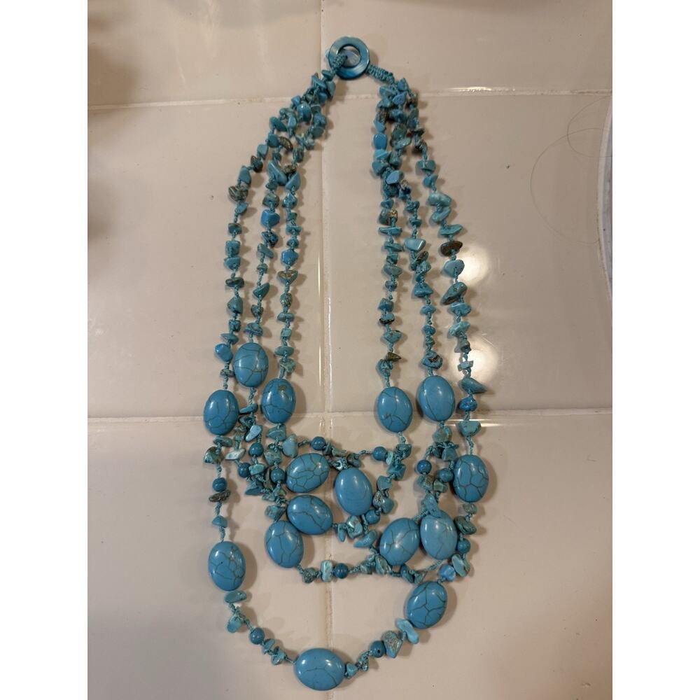 Turquoise Multi Strand Necklaces - Picture 2 of 2